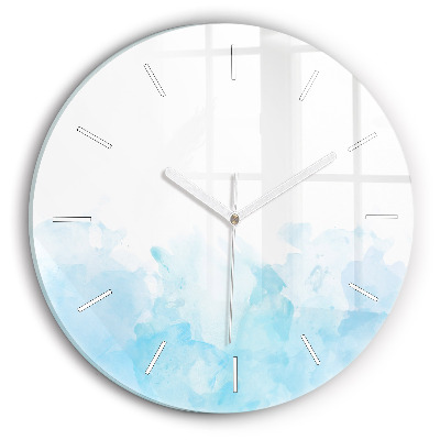 Round glass wall clock Painted spots