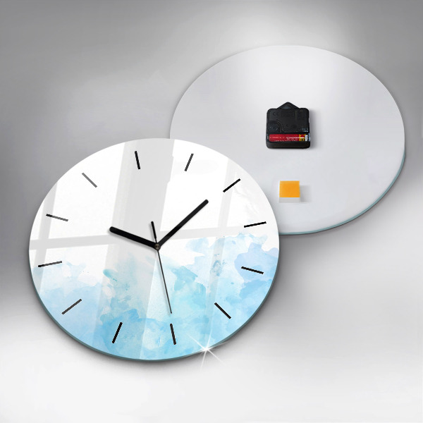 Round glass wall clock Painted spots