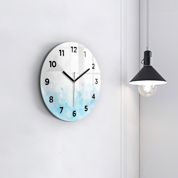 Round glass wall clock Painted spots
