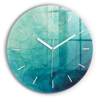Round glass wall clock Abstraction depth
