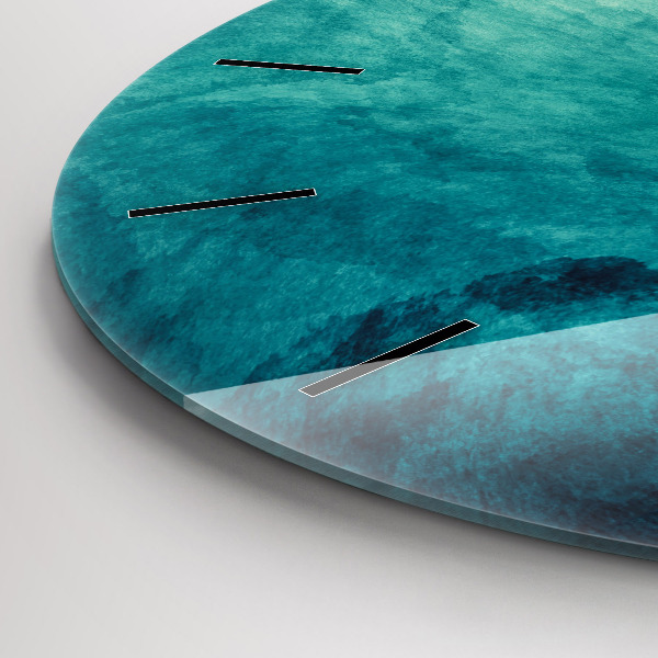 Round glass wall clock Abstraction depth
