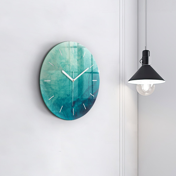 Round glass wall clock Abstraction depth