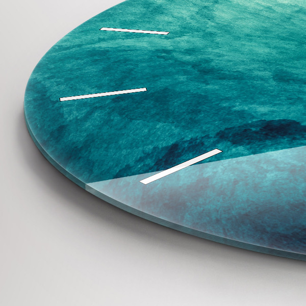 Round glass wall clock Abstraction depth