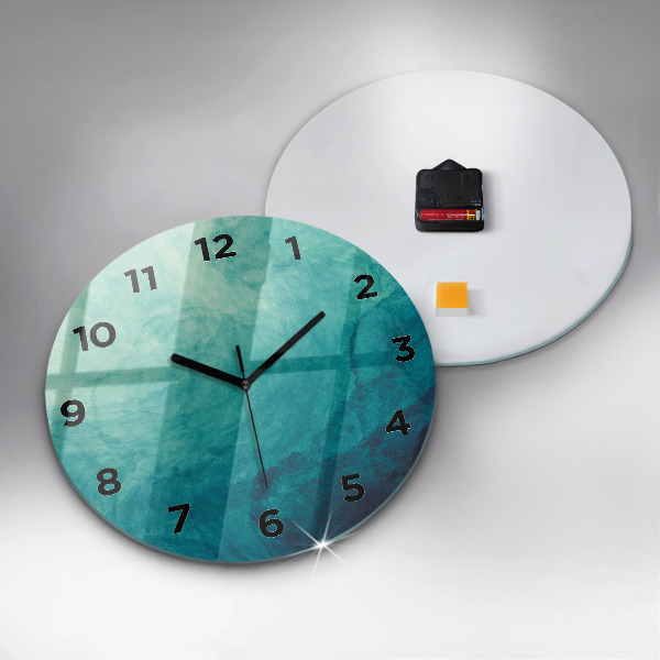 Round glass wall clock Abstraction depth