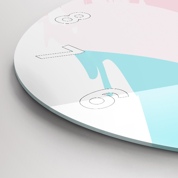 Round glass wall clock Pastel abstraction