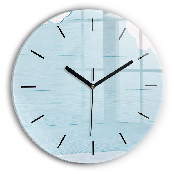 Round glass wall clock Children's board