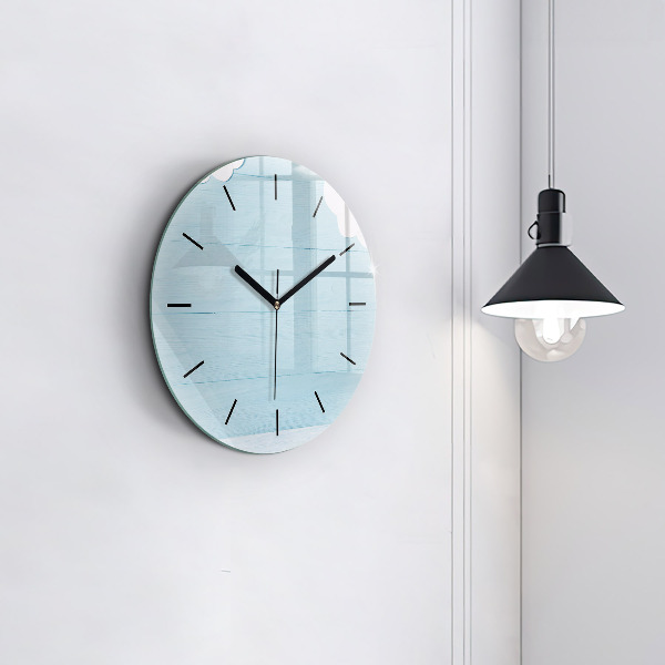 Round glass wall clock Children's board