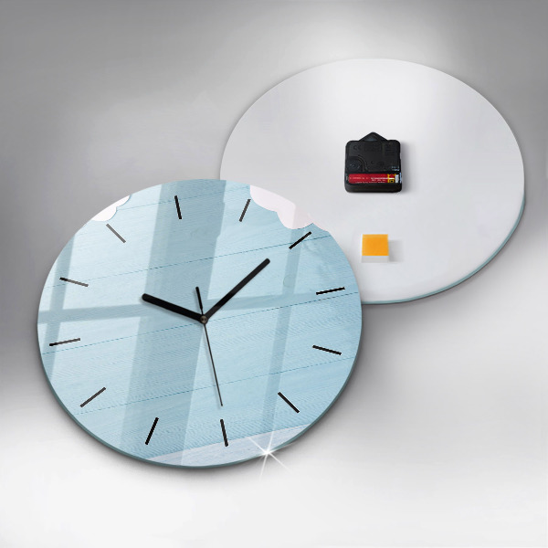 Round glass wall clock Children's board