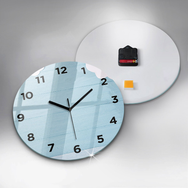 Round glass wall clock Children's board