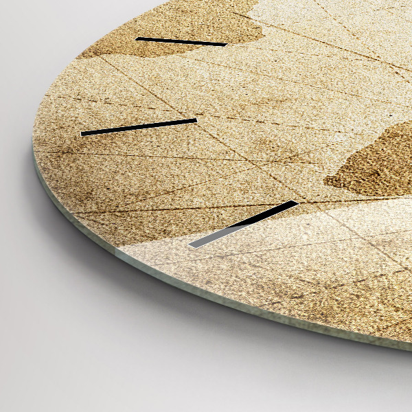 Round glass wall clock Vintage world map