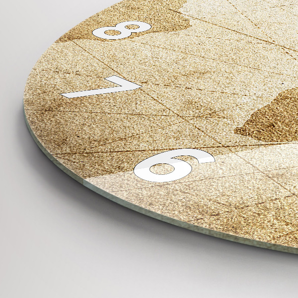 Round glass wall clock Vintage world map