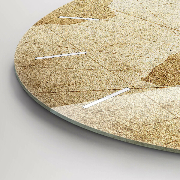 Round glass wall clock Vintage world map