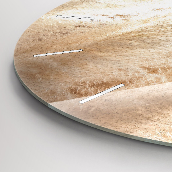 Round glass wall clock Ears of grain