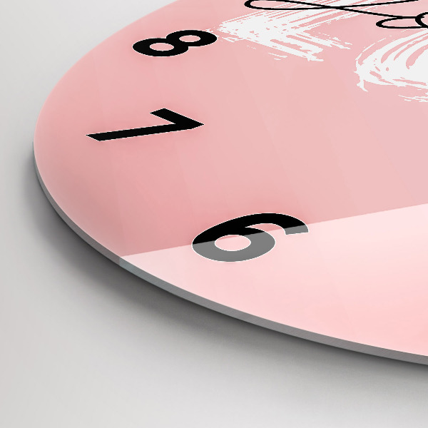 Round glass wall clock The inscription Love yourself