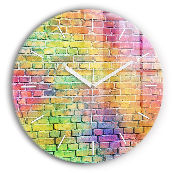 Round glass wall clock Painted wall