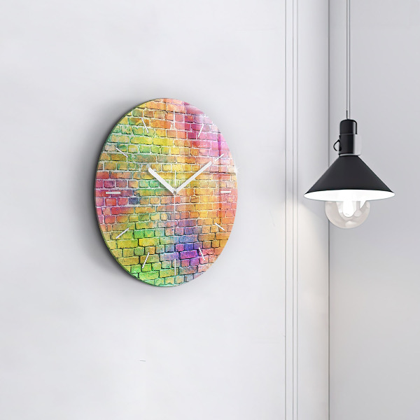 Round glass wall clock Painted wall