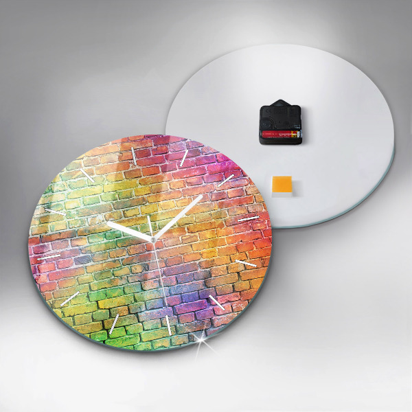 Round glass wall clock Painted wall