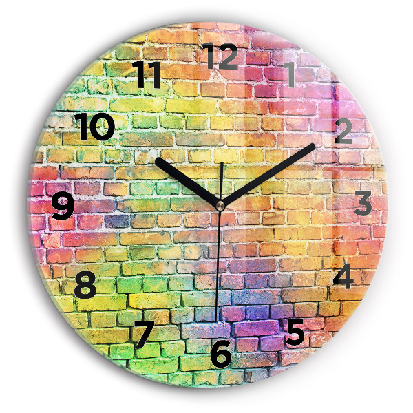 Round glass wall clock Painted wall