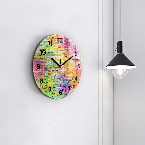Round glass wall clock Painted wall