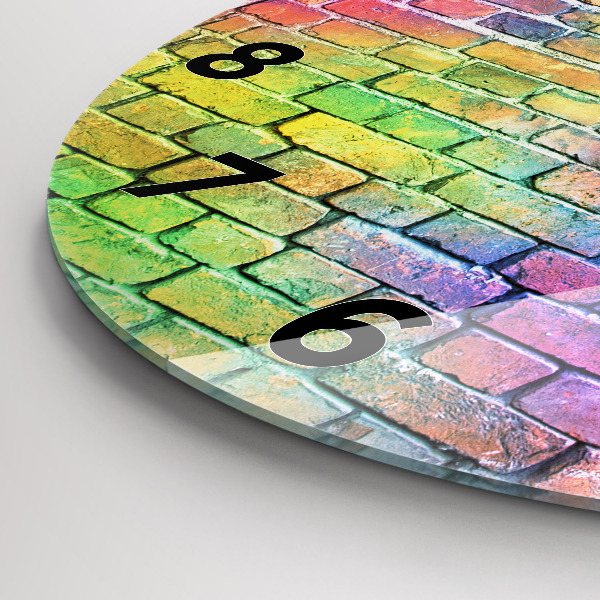 Round glass wall clock Painted wall