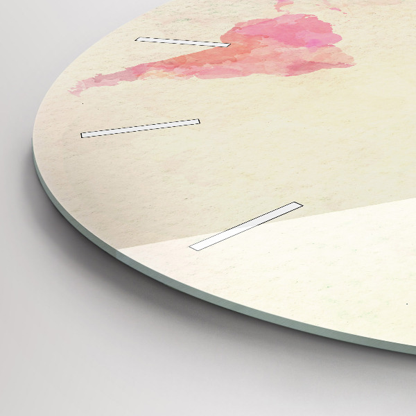 Round glass wall clock Watercolor world map