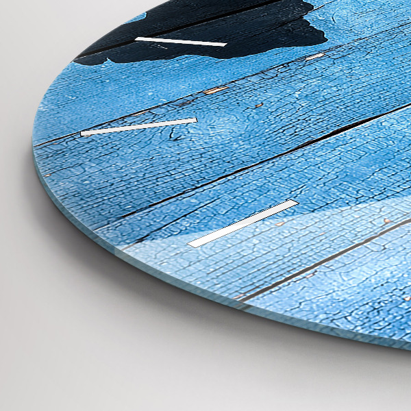 Round glass wall clock World map on boards