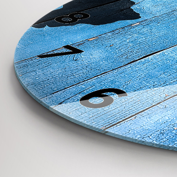 Round glass wall clock World map on boards