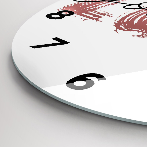 Round glass wall clock The inscription Love yourself