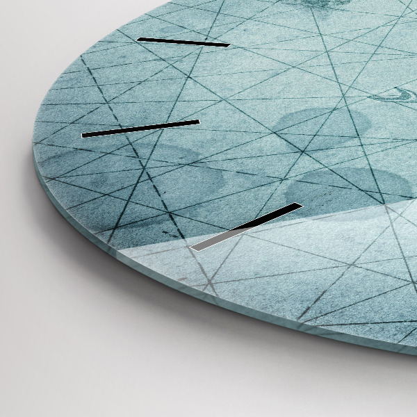 Round glass wall clock Vintage map