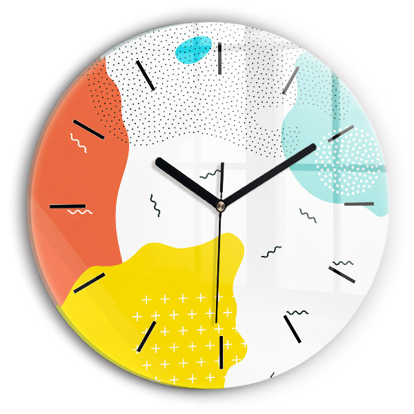 Round glass wall clock POP Abstraction