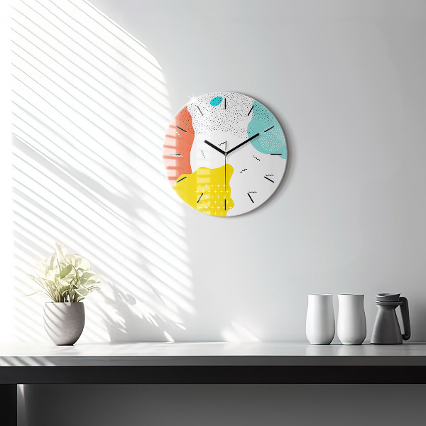 Round glass wall clock POP Abstraction