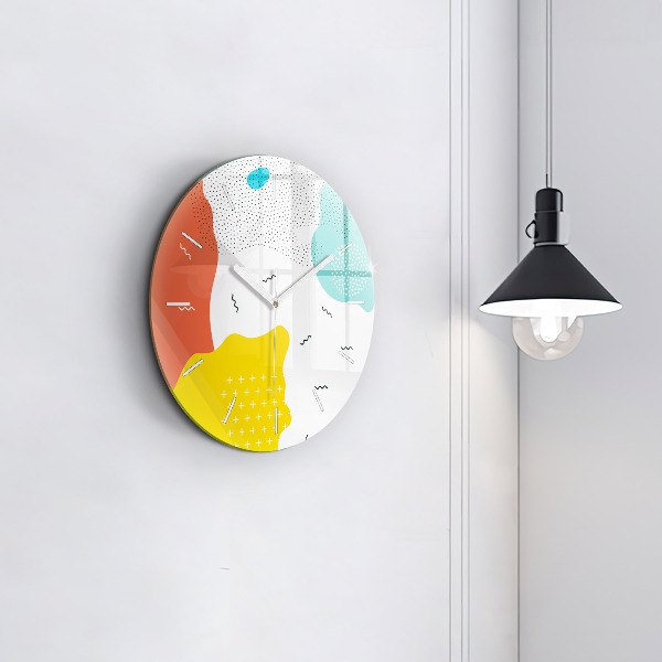 Round glass wall clock POP Abstraction