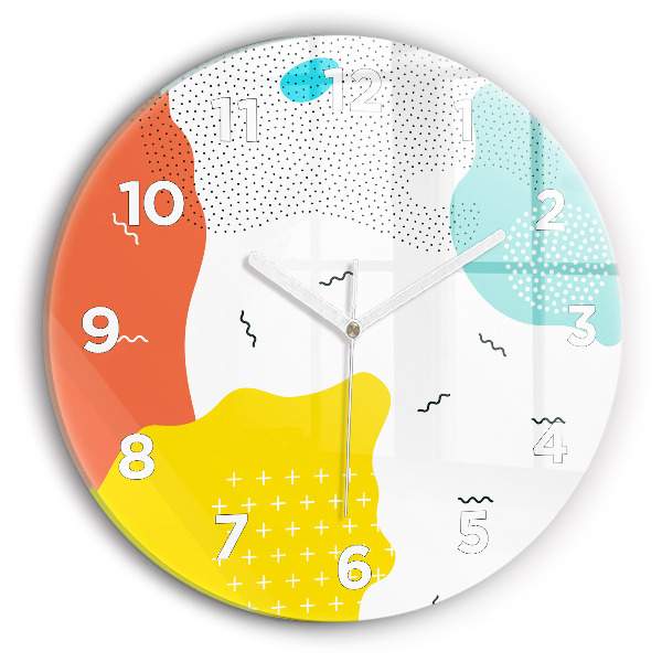 Round glass wall clock POP Abstraction