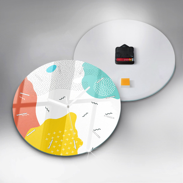 Round glass wall clock POP Abstraction