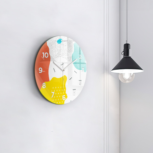 Round glass wall clock POP Abstraction