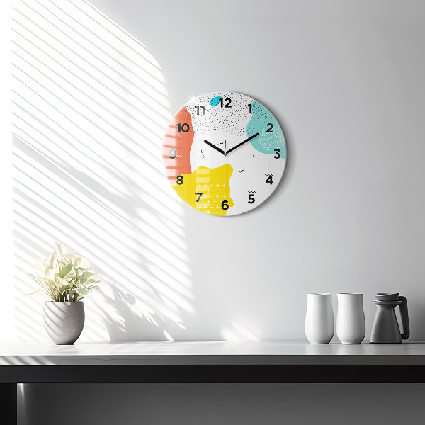 Round glass wall clock POP Abstraction