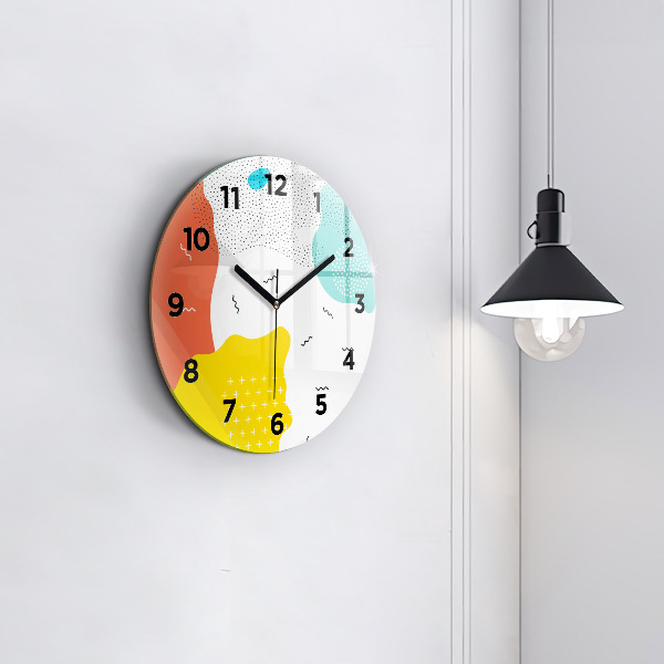 Round glass wall clock POP Abstraction