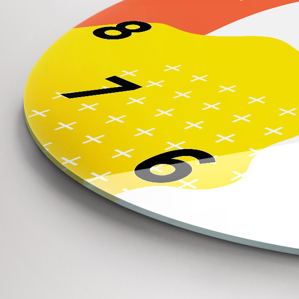 Round glass wall clock POP Abstraction