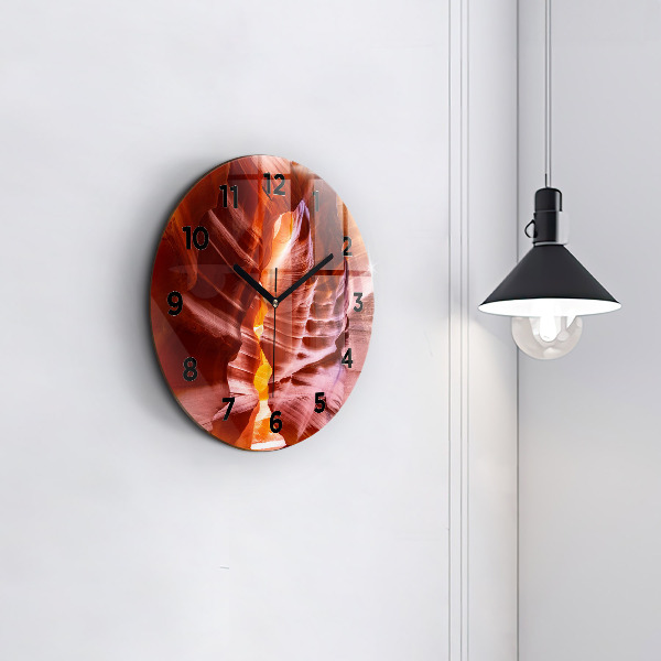 Round glass wall clock Sand Canyon