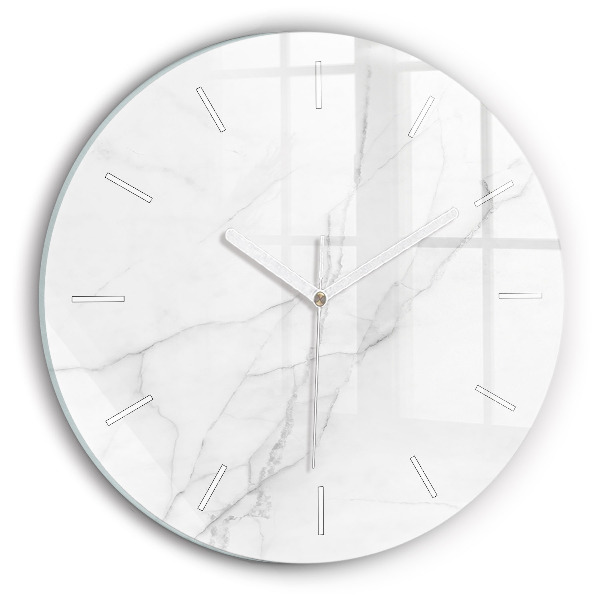 Round glass wall clock Decorative marble