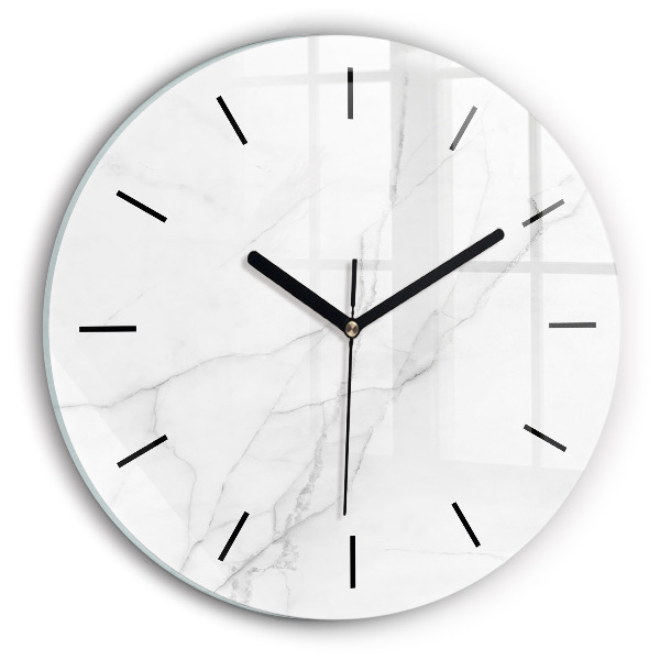 Round glass wall clock Decorative marble