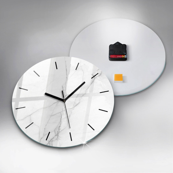 Round glass wall clock Decorative marble