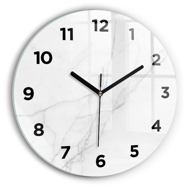 Round glass wall clock Decorative marble
