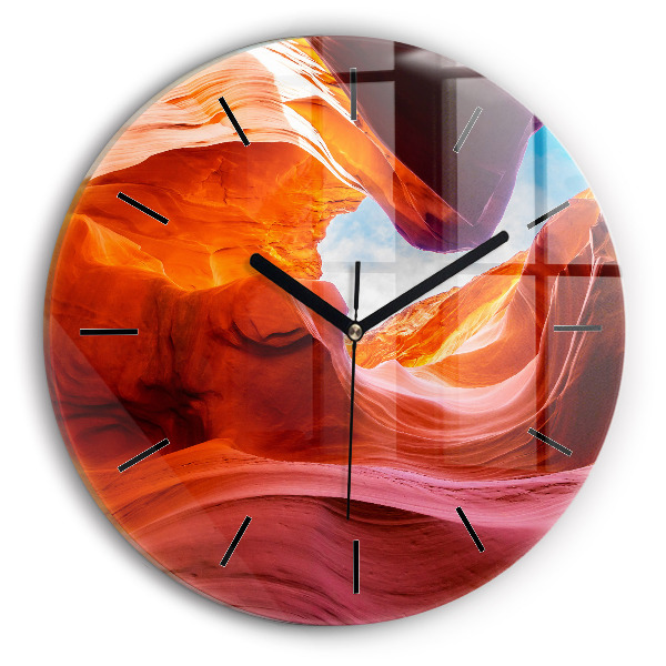 Round glass wall clock Canyon