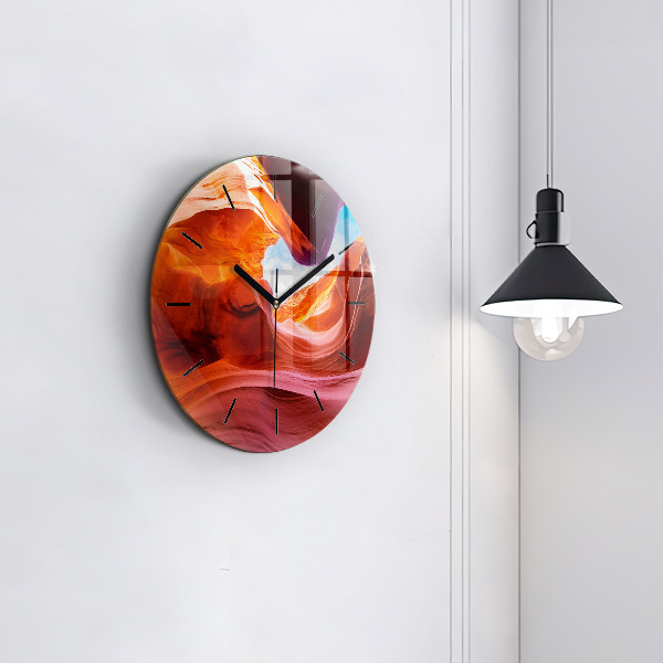 Round glass wall clock Canyon