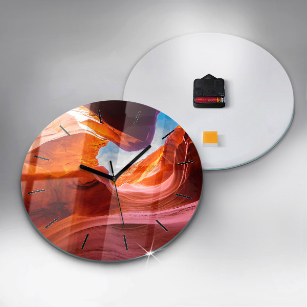Round glass wall clock Canyon