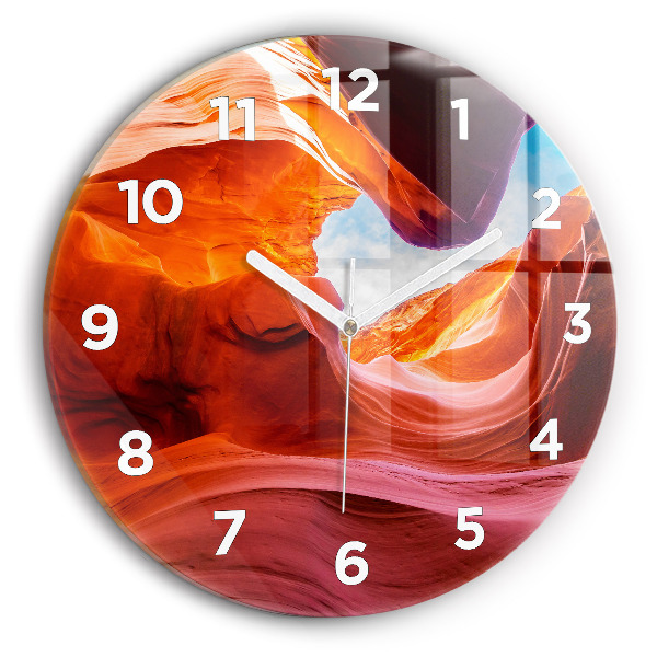Round glass wall clock Canyon