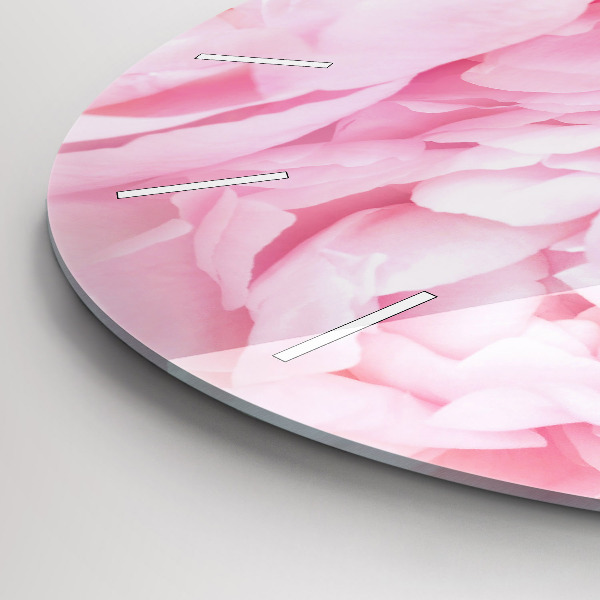 Round glass wall clock Blooming flowers