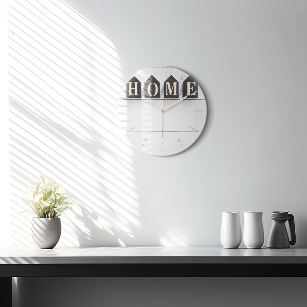 Round glass wall clock The inscription house