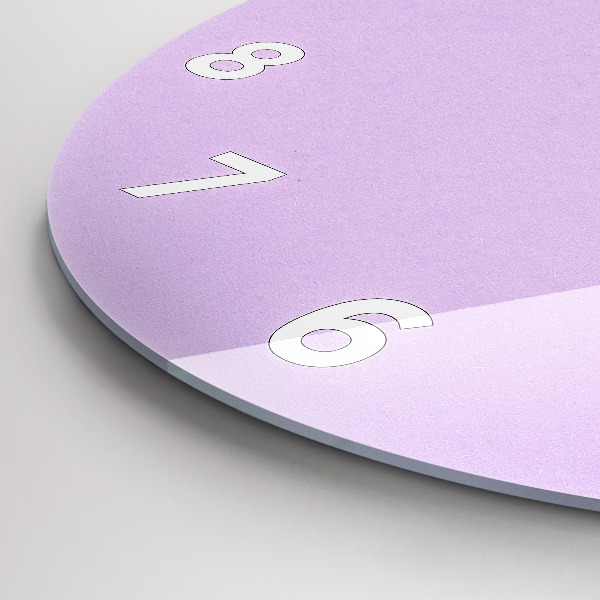 Round glass wall clock Pastel pattern